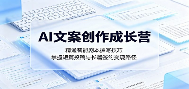 AI文案创作成长营：精通智能剧本撰写技巧，掌握短篇投稿与长篇签约变现路径-玻哥网络技术工作室