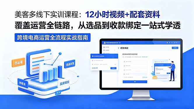 美客多线下实训课程：12小时视频+配套资料覆盖运营全链路，从选品到收款绑定一站式学透-玻哥网络技术工作室