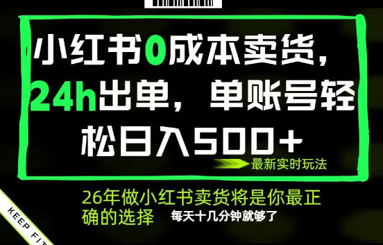 小红书0成本AI卖货，24小时出单，全流程托管，保底日入500+，每天十几分钟就够了【揭秘】-玻哥网络技术工作室