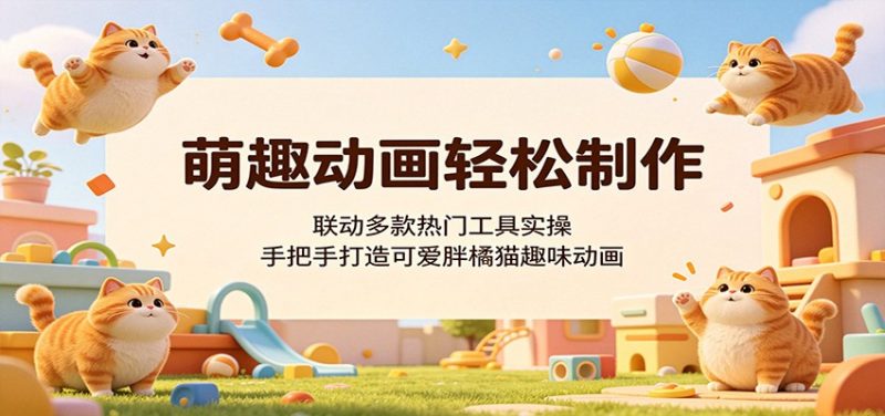 萌趣动画轻松制作，联动多款热门工具实操，手把手打造可爱胖橘猫趣味动画-玻哥网络技术工作室