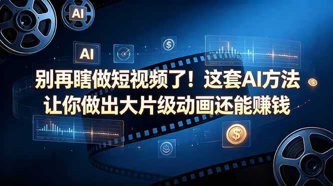 别再瞎做短视频了！这套 AI 方法让你做出大片级动画还能赚钱【原创双语字幕】-玻哥网络技术工作室