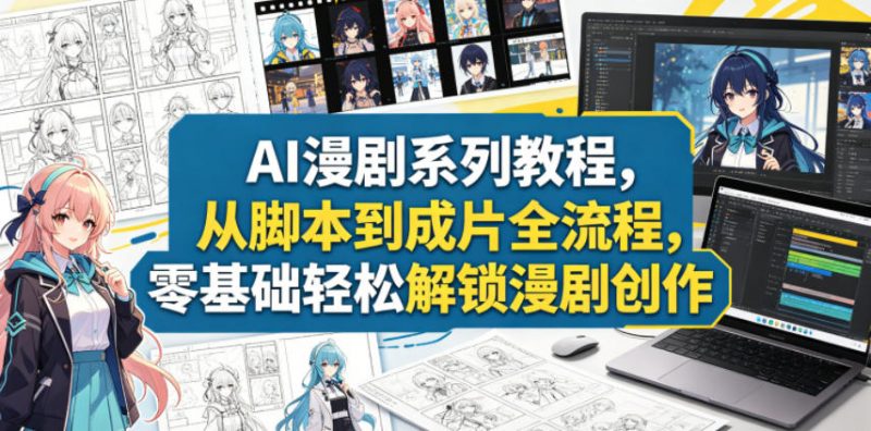 AI漫剧系列教程，从脚本到成片全流程，零基础轻松解锁漫剧创作-玻哥网络技术工作室