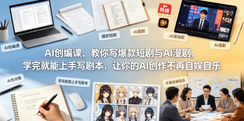 AI创编课，教你写爆款短剧与AI漫剧，学完就能上手写剧本，让你的AI创作不再自娱自乐(更新0521)-玻哥网络技术工作室