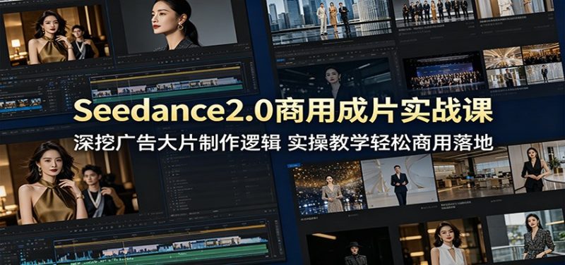 Seedance2.0商用成片实战课：深挖广告大片制作逻辑，实操教学轻松商用落地-玻哥网络技术工作室