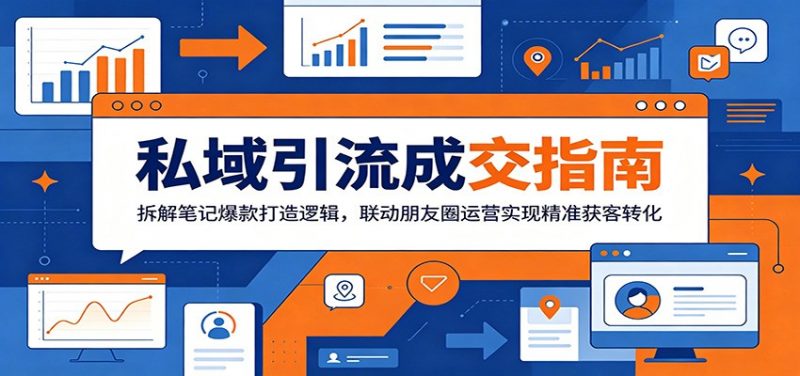 私域引流成交指南：拆解笔记爆款打造逻辑，联动朋友圈运营实现精准获客转化-玻哥网络技术工作室