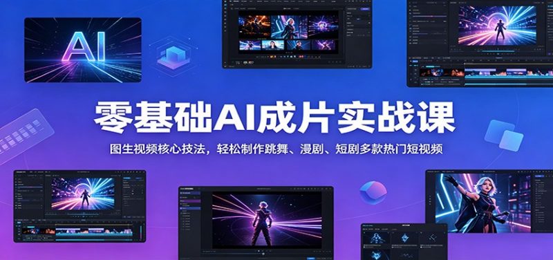 零基础AI成片实战课：图生视频核心技法，轻松制作跳舞、漫剧、短剧多款热门短视频-玻哥网络技术工作室
