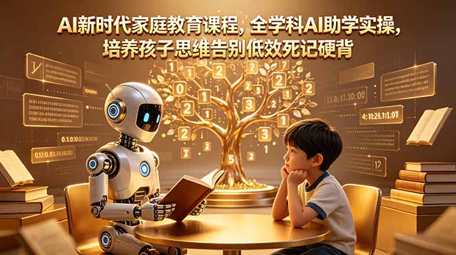 AI新时代家庭教育课程，全学科AI助学实操，培养孩子思维告别低效死记硬背-玻哥网络技术工作室