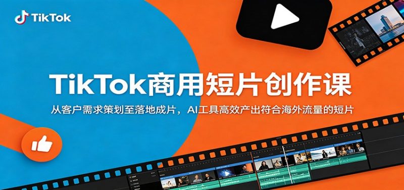 TikTok商用短片创作课：从客户需求策划至落地成片，AI工具高效产出符合海外流量的短片-玻哥网络技术工作室