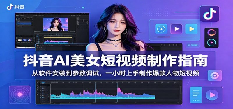 抖音AI美女短视频制作指南：从软件安装到参数调试，一小时上手制作爆款人物短视频-玻哥网络技术工作室