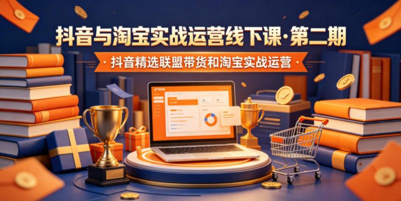 抖音与淘宝实战运营线下课·第二期，抖音精选联盟带货和淘宝实战运营-玻哥网络技术工作室
