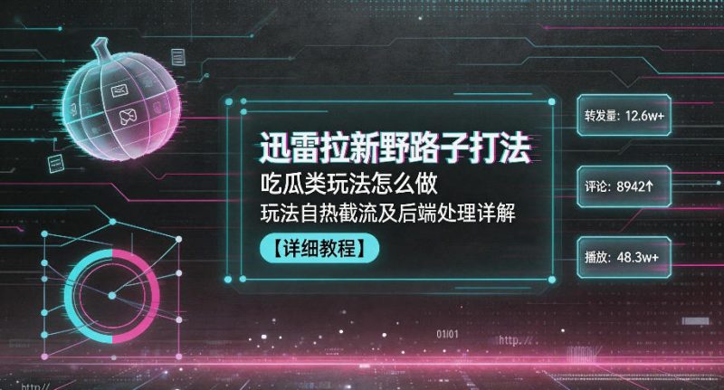 迅雷拉新野路子打法，吃瓜类玩法怎么做，玩法自热截流及后端处理详解-玻哥网络技术工作室