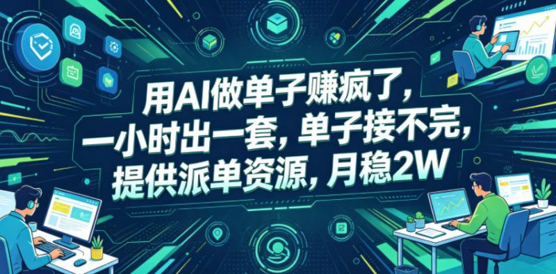 用AI做单子賺疯了，一小时出一套，单子接不完，提供派单资源，月稳2W【揭秘】-玻哥网络技术工作室