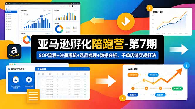 亚马逊孵化陪跑营-第7期：SOP流程+注册避坑+选品梳理+数据分析，千单店铺实战打法-玻哥网络技术工作室