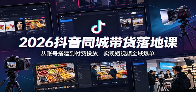 2026抖音同城带货落地课：从账号搭建到付费投放，实现短视频全域爆单-玻哥网络技术工作室