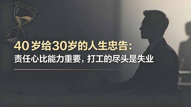 付费文章：40岁给30岁的人生忠告：责任心比能力重要，打工的尽头是失业-玻哥网络技术工作室
