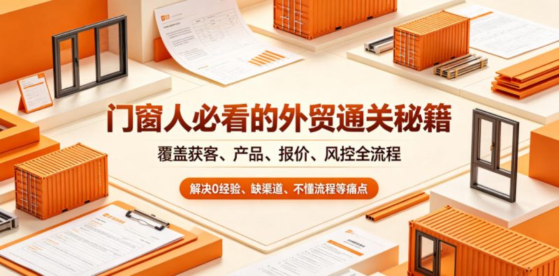 门窗人必看的外贸通关秘籍，块覆盖获客、产品、报价、风控全流程，解决0经验、缺渠道、不懂流程等痛点-玻哥网络技术工作室