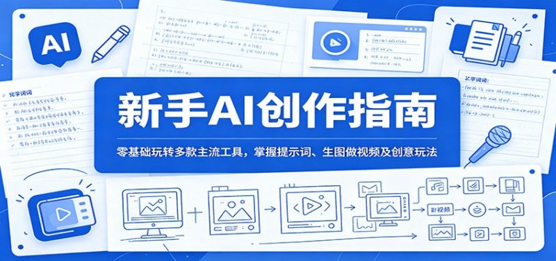 新手AI创作指南：零基础玩转多款主流工具，掌握提示词、生图做视频及创意玩法-玻哥网络技术工作室