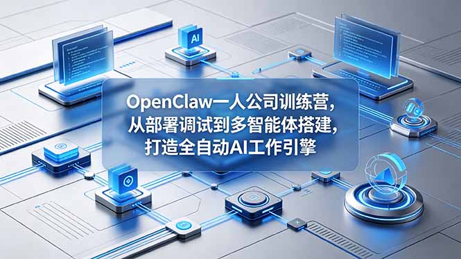OpenClaw 一人公司训练营，从部署调试到多智能体搭建，打造全自动 AI 工作引擎-玻哥网络技术工作室