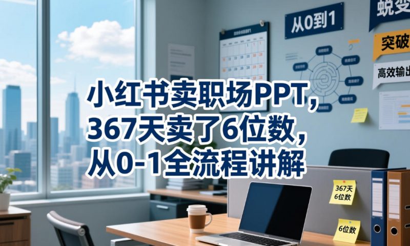 小红书卖职场PPT，367天卖了6位数，从0-1全流程讲解-玻哥网络技术工作室