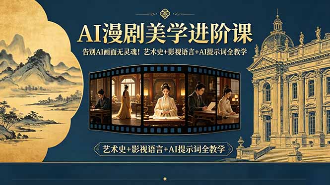 告别AI画面无灵魂！AI漫剧美学进阶课-更新，艺术史+影视语言+AI提示词全教学-玻哥网络技术工作室