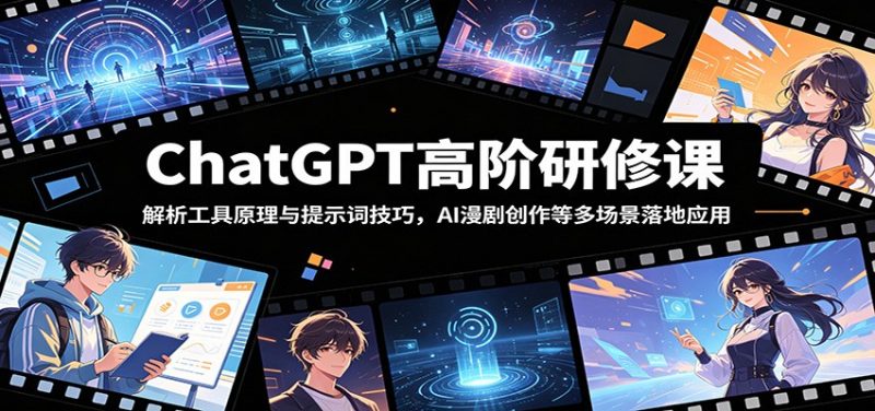 ChatGPT高阶研修课：解析工具原理与提示词技巧，AI漫剧创作等多场景落地应用-玻哥网络技术工作室