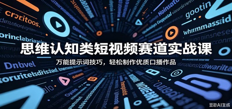 思维认知类短视频赛道实战课：万能提示词技巧，轻松制作优质口播作品-玻哥网络技术工作室