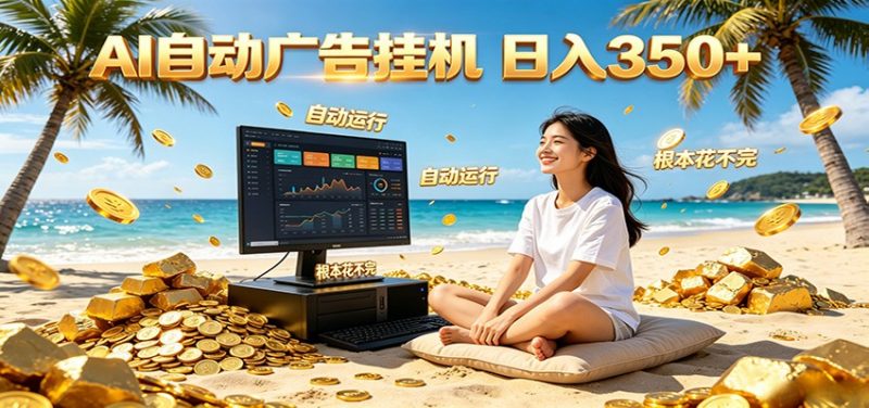 AI自动广告挂机 日入350+ 真正做到躺赚式变现，根本花不完！-玻哥网络技术工作室