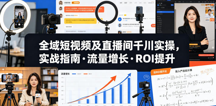 全域短视频及直播间千川实操，实战指南·流量增长·ROI提升(更新)-玻哥网络技术工作室