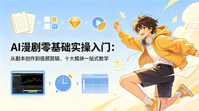 AI漫剧零基础实操入门：从剧本创作到视频剪辑，十大模块一站式教学-玻哥网络技术工作室