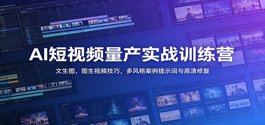 图片[1]-AI短视频量产实战训练营：文生图，图生视频技巧，多风格案例提示词与高清修复-玻哥网络技术工作室