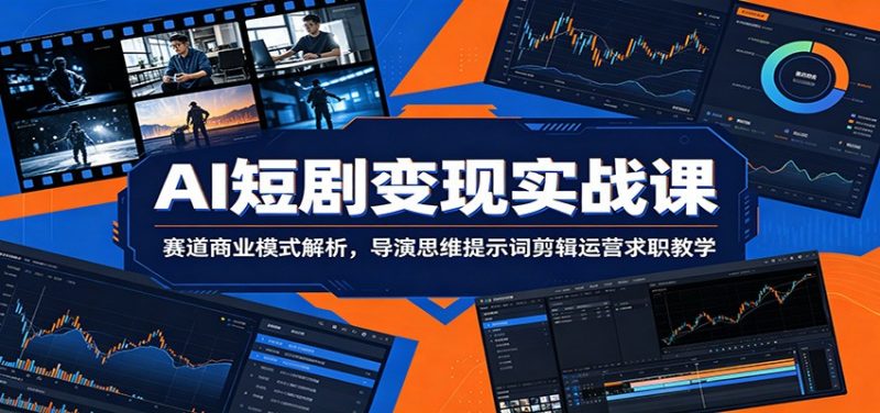 AI短剧变现实战课：赛道商业模式解析，导演思维提示词剪辑运营求职教学-玻哥网络技术工作室
