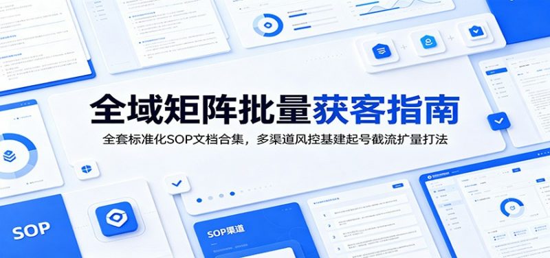 全域矩阵批量获客指南：全套标准化SOP文档合集，多渠道风控基建起号截流扩量打法-玻哥网络技术工作室