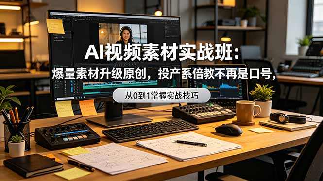 AI视频素材实战班：爆量素材升级原创，投产翻倍不再是口号，0-1系统教学实战落地-玻哥网络技术工作室