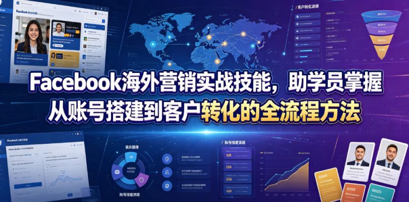 Facebook海外营销实战技能，助学员掌握从账号搭建到客户转化的全流程方法-玻哥网络技术工作室