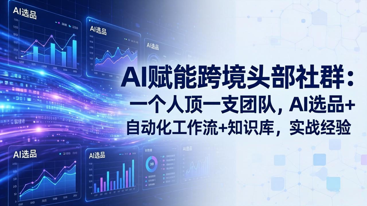 图片[1]-AI赋能跨境头部社群-更新6月：一个人顶一支团队，AI选品+自动化工作流+知识库，实战经验-玻哥网络技术工作室