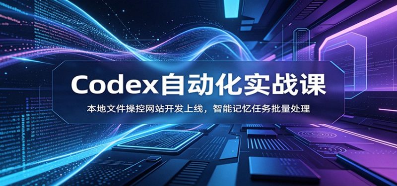 Codex自动化实战课:本地文件操控网站开发上线,智能记忆任务批量处理-玻哥网络技术工作室