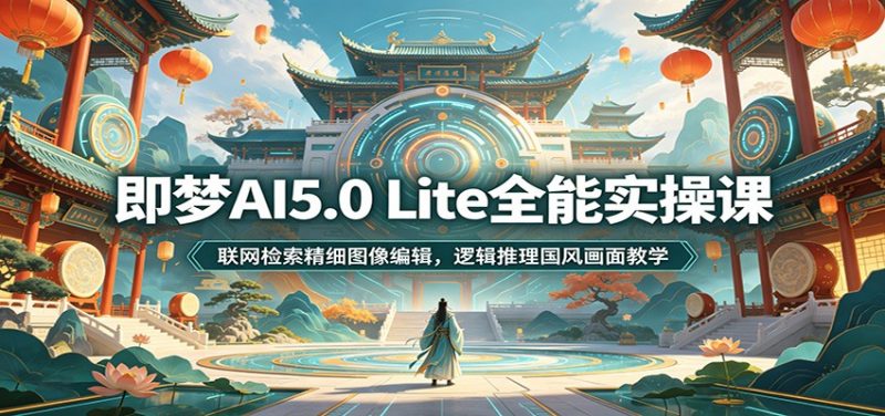 即梦AI5.0 Lite全能实操课：联网检索精细图像编辑，逻辑推理国风画面教学-玻哥网络技术工作室