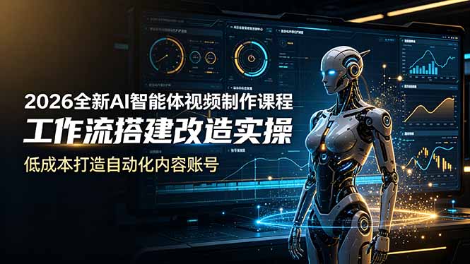 2026全新AI Codex智能体视频制作课程，工作流搭建改造实操，低成本打造自动化内容账号-玻哥网络技术工作室