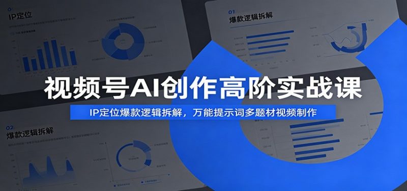 视频号AI创作高阶实战课：IP定位爆款逻辑拆解，万能提示词多题材视频制作-玻哥网络技术工作室