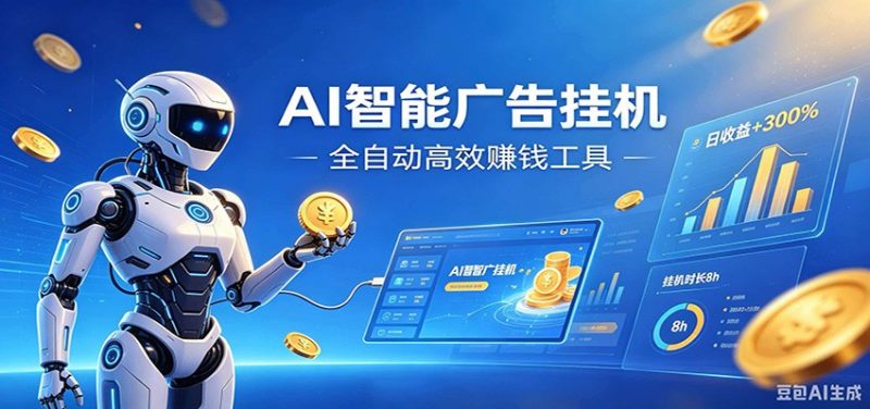 AI智能广告挂机，小白轻松上手，在家自动赚收益-玻哥网络技术工作室