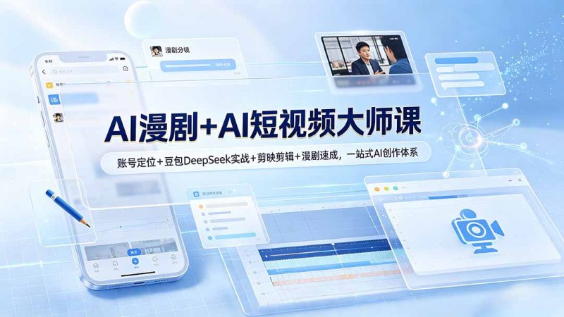 AI漫剧+AI短视频大师课：账号定位+豆包DeepSeek实战+剪映剪辑+漫剧速成，一站式AI创作体系-玻哥网络技术工作室