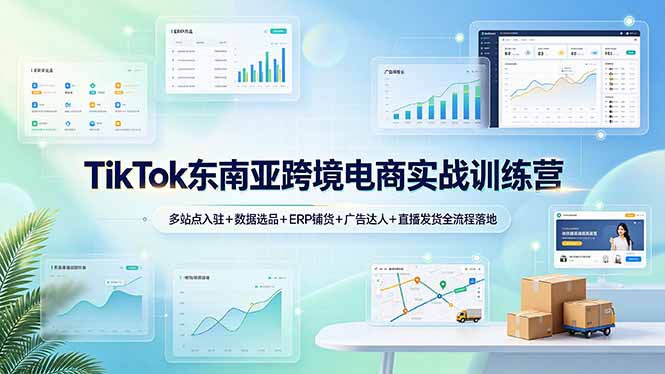TikTok东南亚跨境电商实战训练营：多站点入驻+数据选品+ERP铺货+广告达人+直播发货全流程落地-玻哥网络技术工作室
