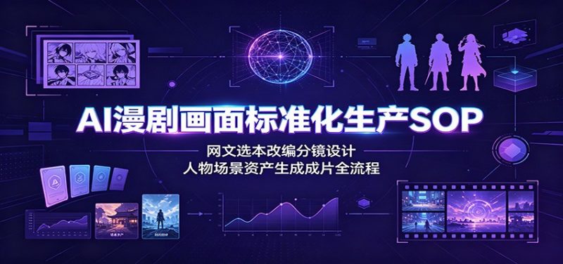 AI漫剧画面标准化生产SOP：网文选本改编分镜设计，人物场景资产生成成片全流程-玻哥网络技术工作室