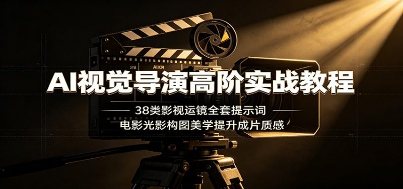 AI视觉导演高阶实战教程：38类影视运镜全套提示词，电影光影构图美学提升成片质感-玻哥网络技术工作室