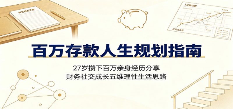 百万存款人生规划指南：27岁攒下百万亲身经历分享，财务社交成长五维理性生活思路-玻哥网络技术工作室
