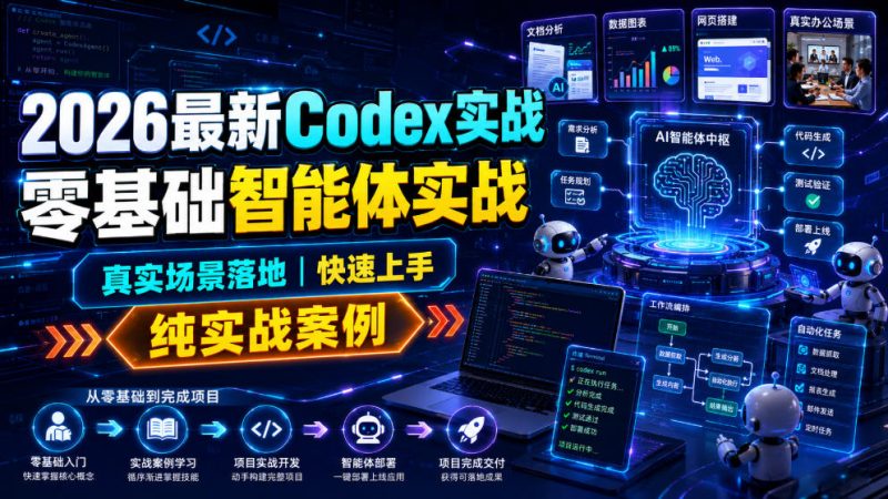 2026最新Codex实战零基础智能体实战，真实场景落地，快速上手，纯实战案例-玻哥网络技术工作室