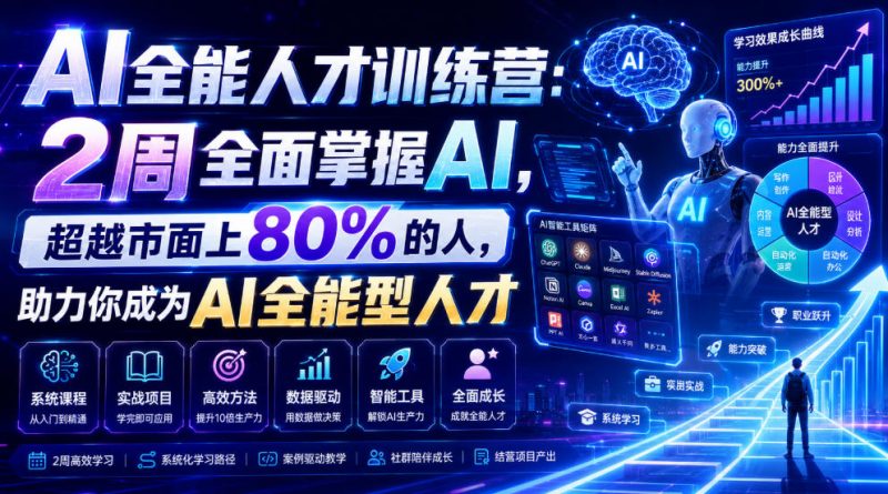 AI全能人才训练营：2周全面掌握AI，超越市面上80%的人，助力你成为AI全能型人才-玻哥网络技术工作室