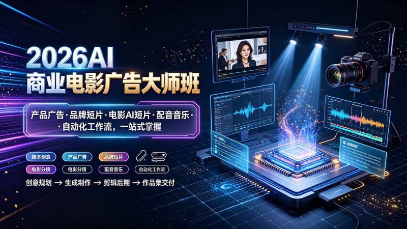 2026AI商业电影广告大师班：产品广告·品牌短片·电影AI短片·配音音乐·自动化工作流，一站式掌握-玻哥网络技术工作室