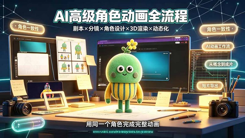 AI高级角色动画全流程：剧本×分镜×角色设计×3D渲染×动态化，从概念到成片一站式教学-玻哥网络技术工作室