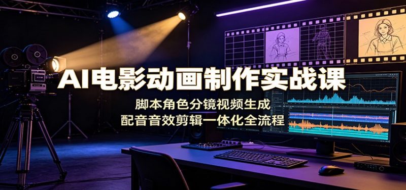 AI电影动画制作实战课：脚本角色分镜视频生成，配音音效剪辑一体化全流程-玻哥网络技术工作室